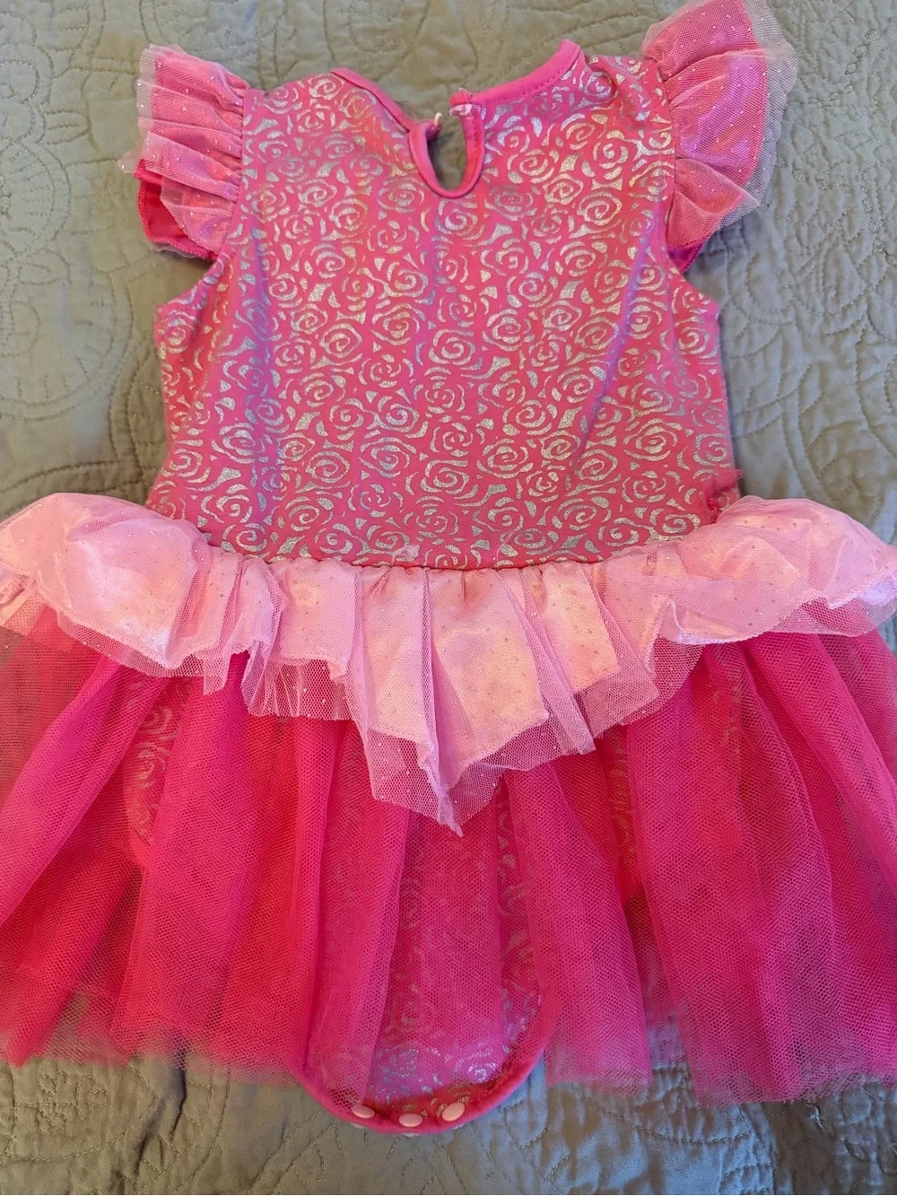 Pink Princess Tutu Costume dress for Kids - Sparkle Flutter Sleeves
